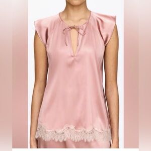 Arket Silk Blend Lace Trim Blouse